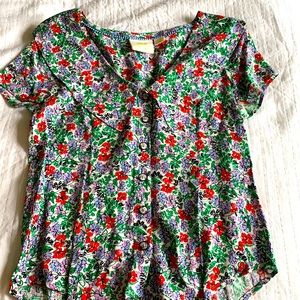 Anthropologie floral blouse